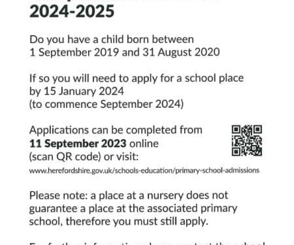 Reception Admissions 2024-2025