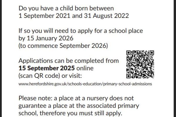 Reception Admissions Poster 2026